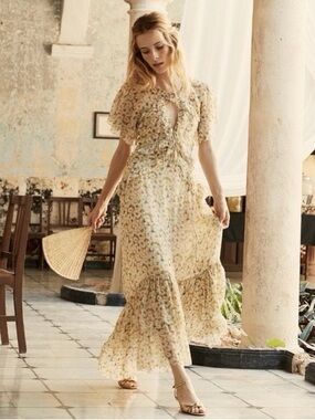 Doen Silk Antoinette Dress Sz L